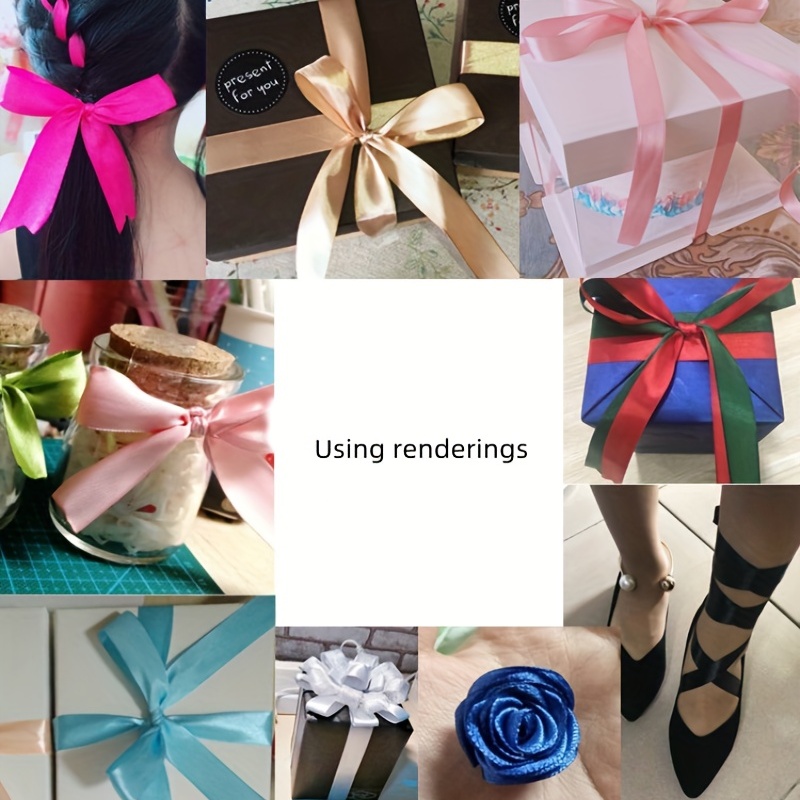 DIY Pink White Grid Ribbon Baking Flower Packaging Silk Ribbon Cake Gift  Box Decoration Bowknot Color Ribbon One Roll 1cm/0.39inch*25m/82foot