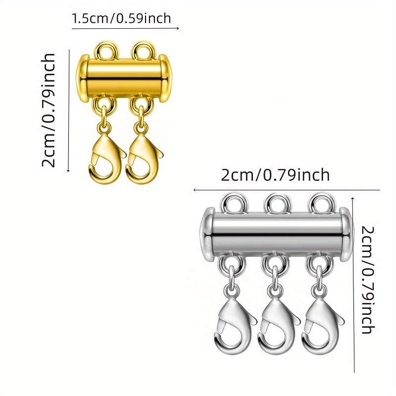 3 Sizes Necklace Connector Slide Locking Clasp Layered - Temu