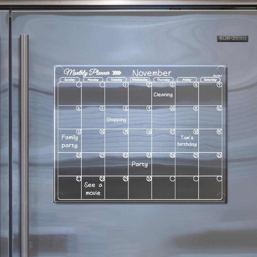 Acrylic Magnetic Weekly Calendar Board for Fridge, 15x11 Clear Weekly  Planner Menu Board for Kitchen, Portable Memo Calendar Whiteboard to Do  List Refrigerator Planning Board