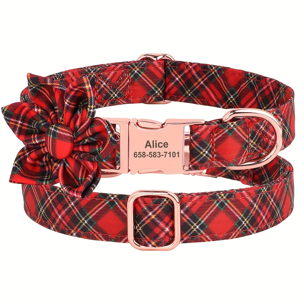 Christmas plaid hotsell dog collars