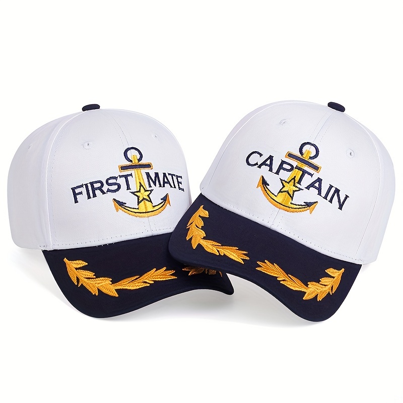 

Captain First Mate Baseball Cap Embroidery White Casual Sun Hat Unisex Dad Hats For Women Men
