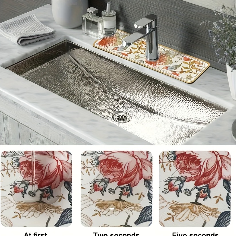 1pc Cream-colored Silicone Sink Drain Mat, Multi-functional Sink Divider  Protector For Kitchen Countertop