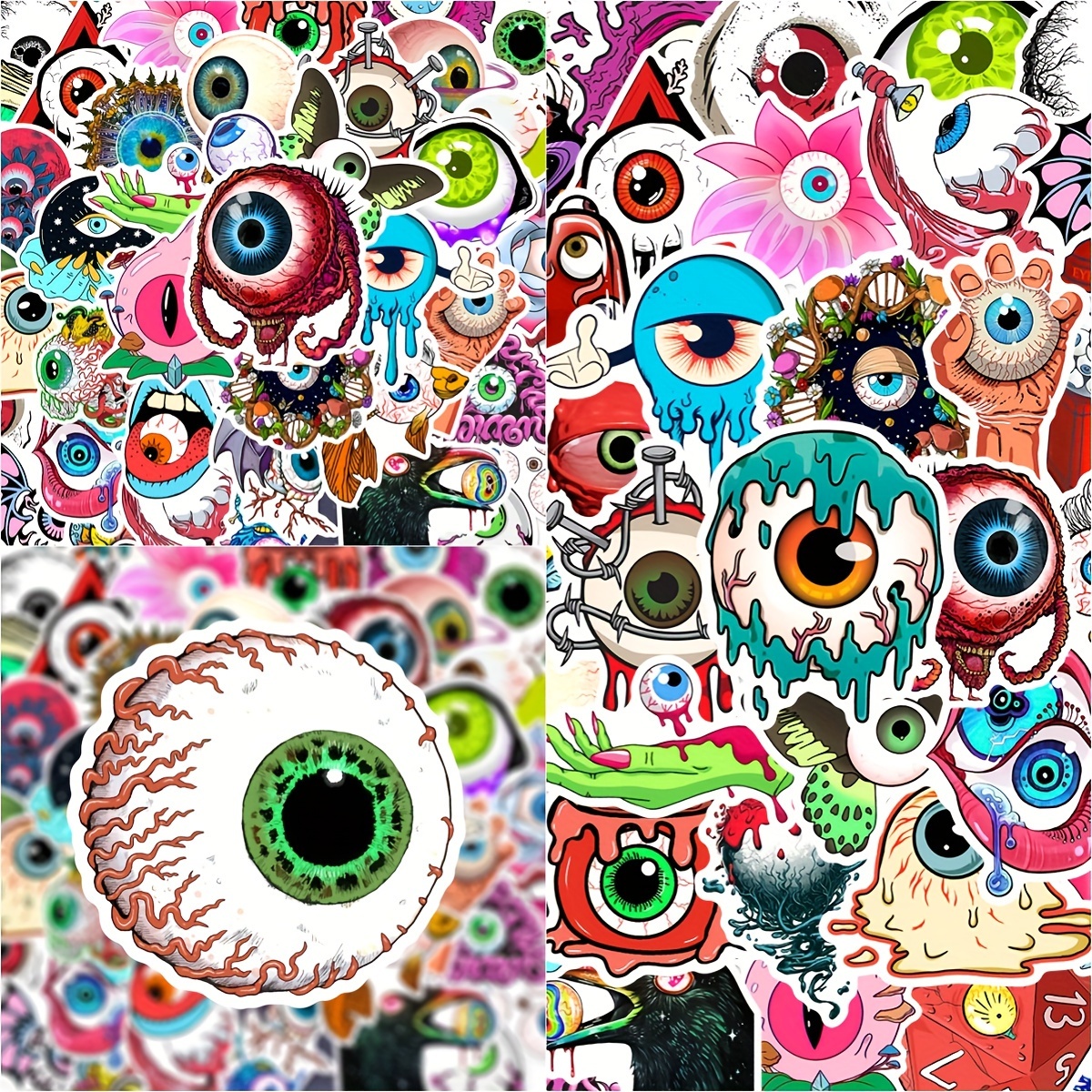 1000Pcs/Roll Olhos Dos Desenhos Animados Nariz Boca Adesivos