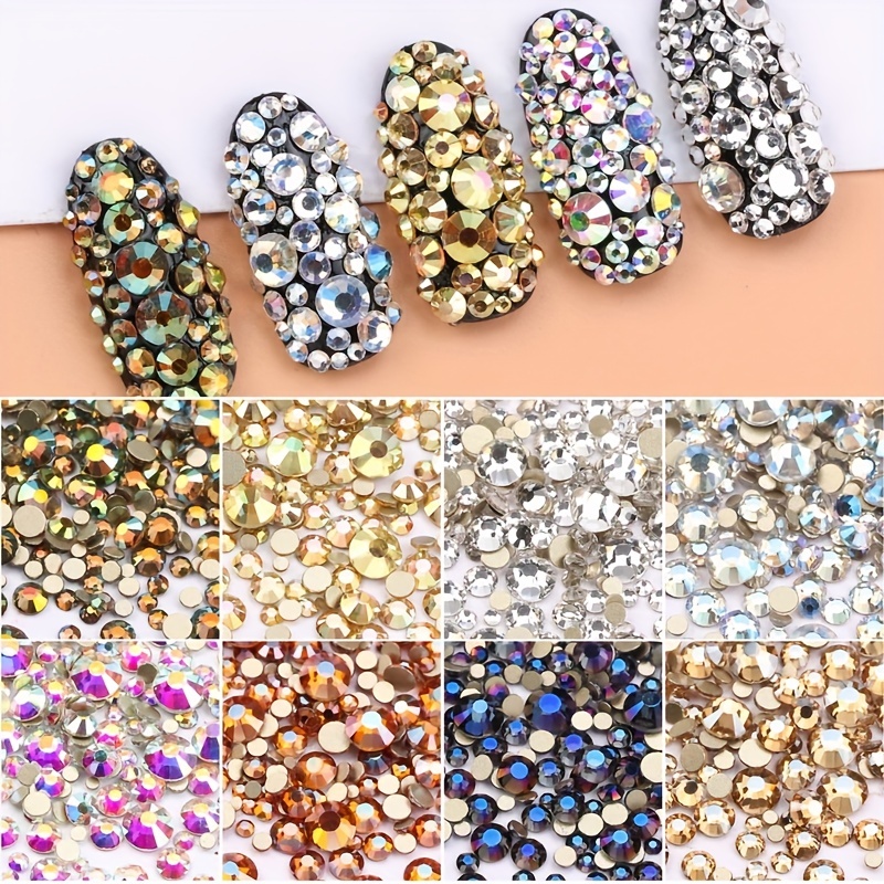 1440pcs Iridescent Rhinestones Crafts Nails Jewelry DIY Projects