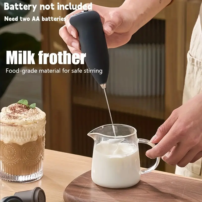  Powerful Double Whisk Milk Frother - Handheld Coffee Blender  Frother for Lattes - Electric Whisk Mini Mixer, Milk Foamer Drink Stirrer,  Foam Maker for Coffee, Frappe, Matcha, Cappuccino (Black): Home 