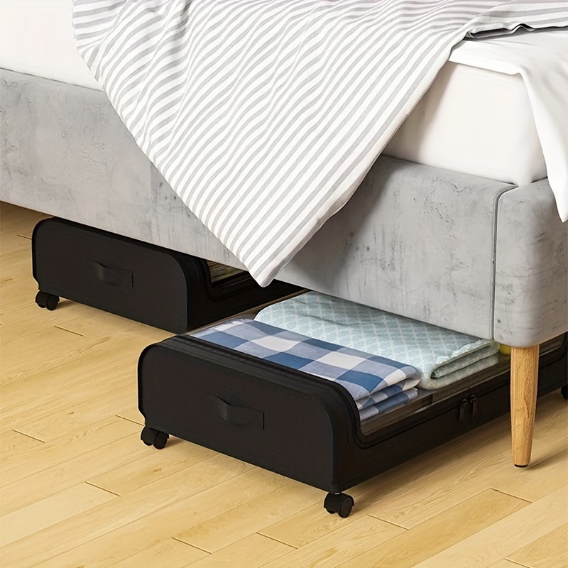 Tiroir Sous Lit,Bac Rangement Sous Lit Roulette,Caisse Rangement Sous Lit,Boite  De Rangement Sous Lit,Installation Sans Outil,Avec Sac De Rangement Pour  VêTements Anti-PoussièRe : : Cuisine et Maison