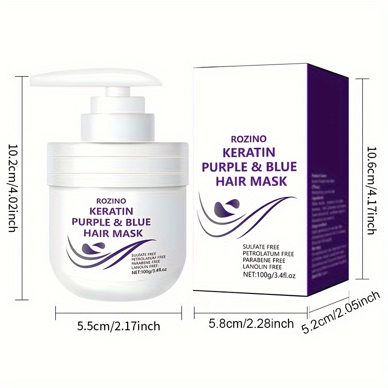 Keratin Hair Mask Purple Hair Mask Removes Yellow Tones Reduces Brassiness  And Conditioning Dry Damaged Hair Suitable For Blonde Platinum Bleached  Silver Gray Gray And Brass Hair - Beauty & Health - Temu