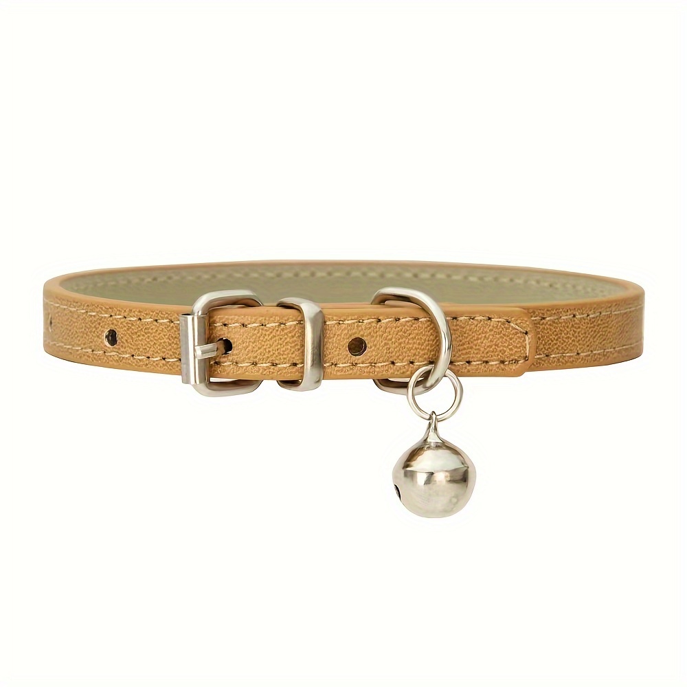 Leather cat collar outlet with bell