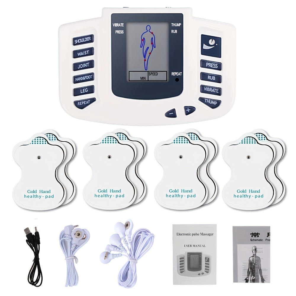 Electronic Muscle Stimulator, Dual Channel Micro Pulse Massager Full Body  Acupuncture And Relaxation Body, Dual Output Electric Physical Therapy  Massager With Blue Screen Display, 8 Modes 15 Massage Levels, Battery  Powered - Temu