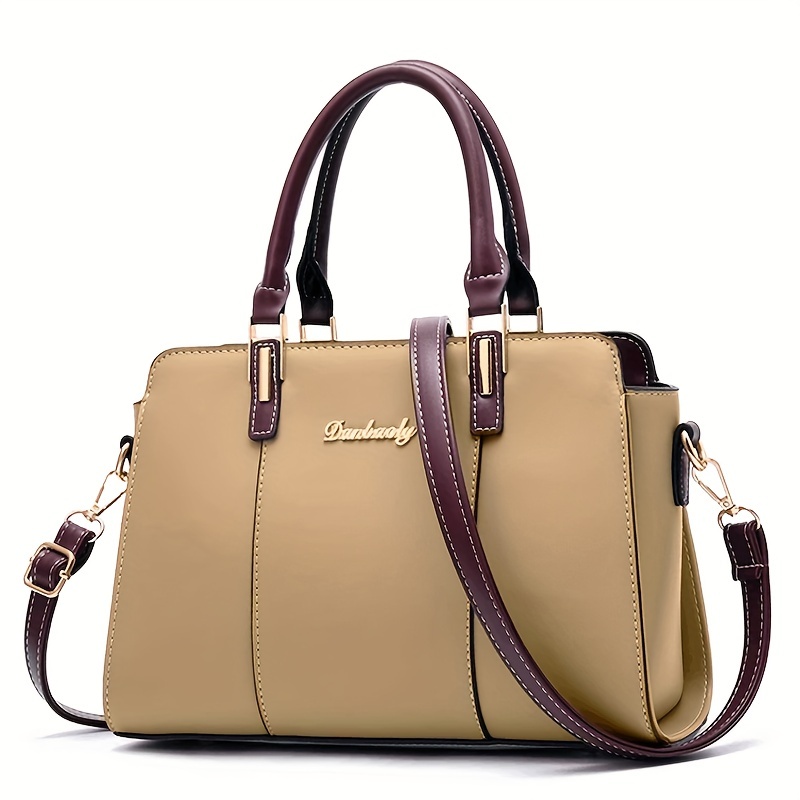 Geometric Pattern Satchel Bag, Bow Decor Top Handle Bag, Elegant