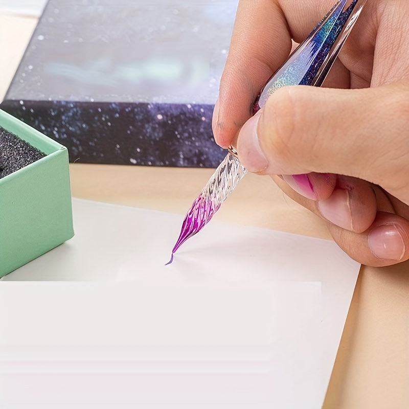 Star Glass Pen Dip Pen Gift Box Creative Crystal Signature Pen Dip Pen  Color Ink Set - Office & School Supplies - Temu