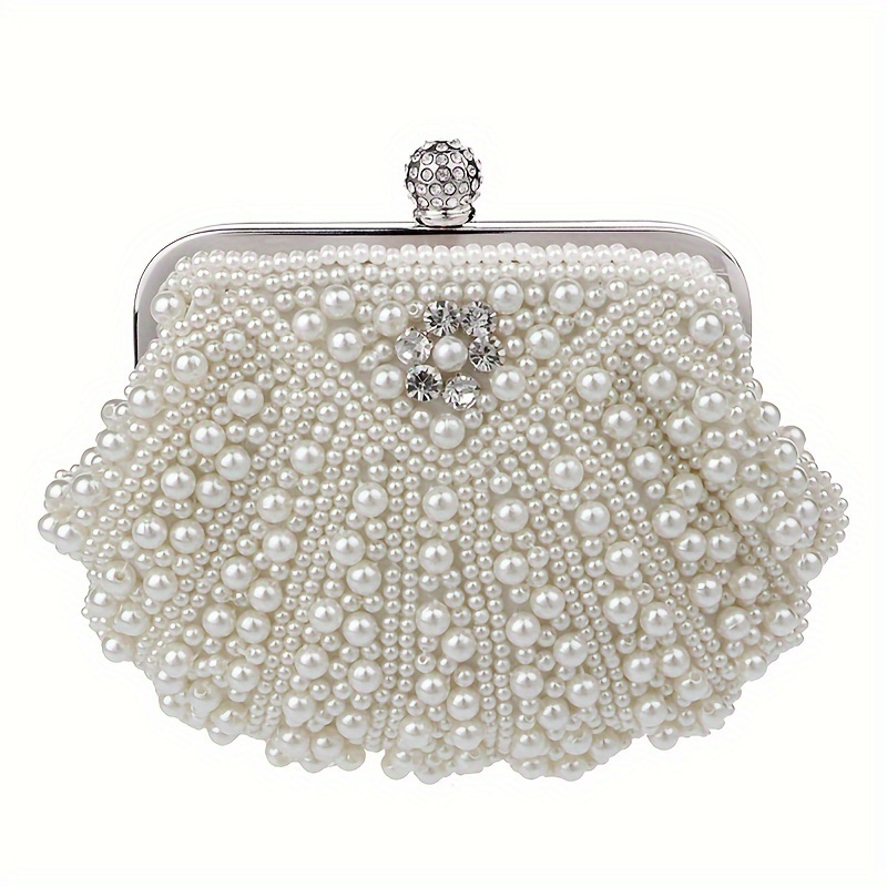 Beaded Pearl Evening Bag Elegant Clutch Wedding Bag Women's - Temu
