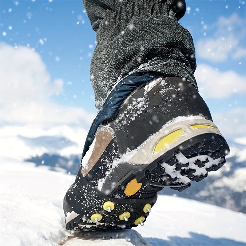 Tacos de Hielo Crampones con Clavos para Zapatos 1 par de Botas de Nieve  Ligeras y Resistentes portátiles de Acero Inoxidable para Zapatos de Nieve  Hielo ANGGREK Otros