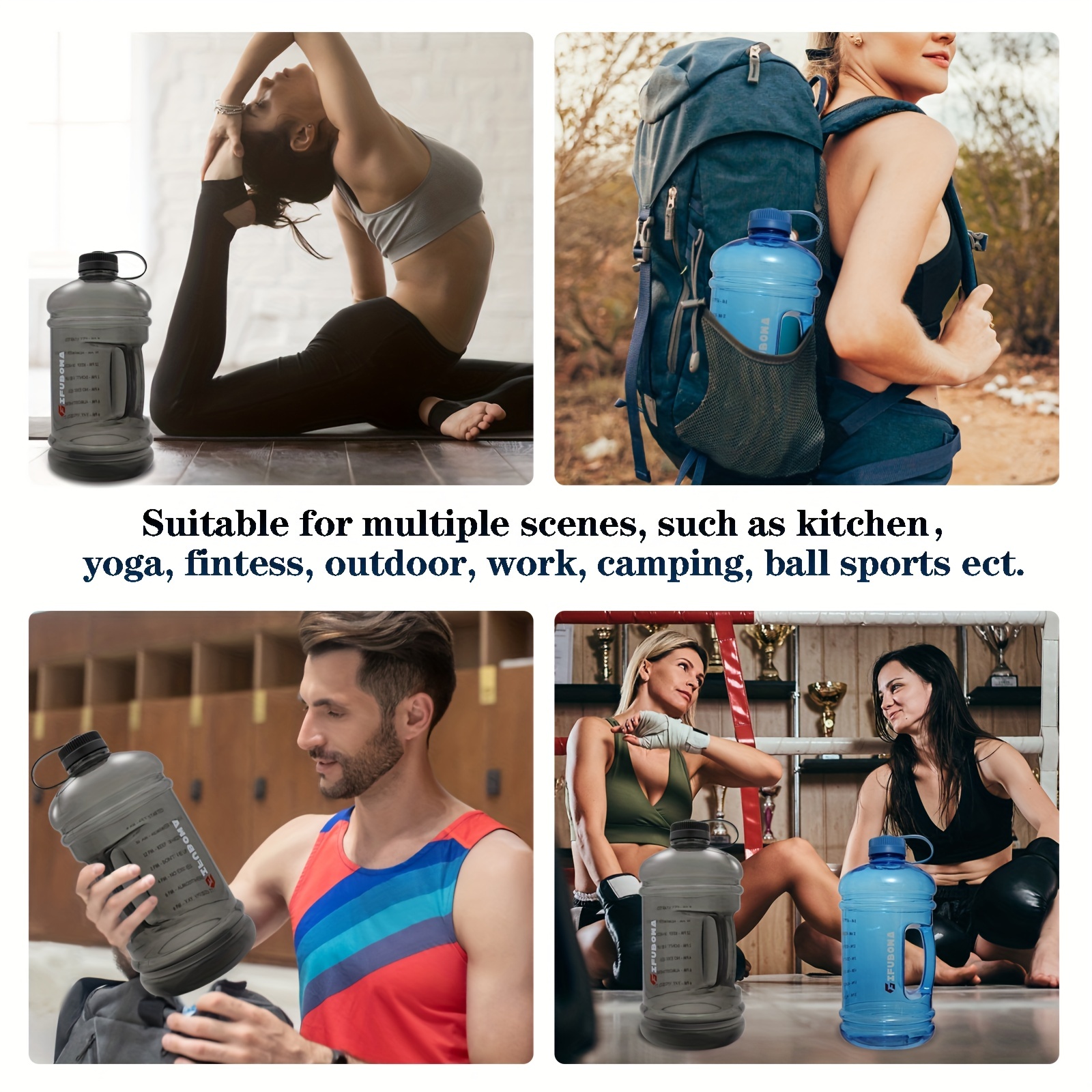 3L Motivational Water Bottle with Time Scale - Leakproof Water Jug for  Fitness and Hydration
