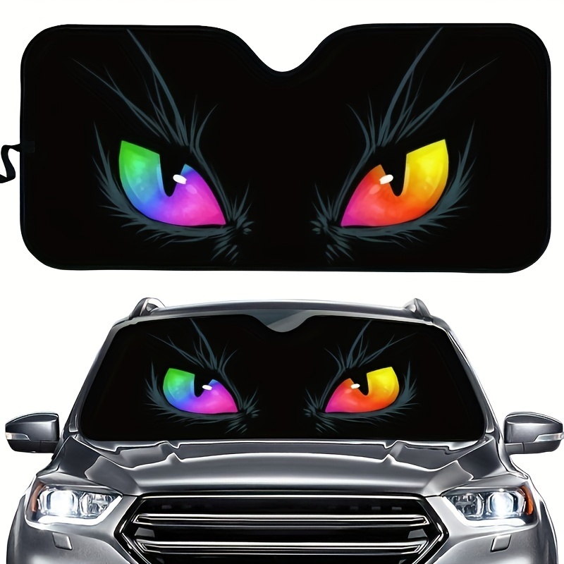 Cat Eye Car Windshield Visor 4 Free Suction Cups For Car, SUV, Truck,  Foldable Front Window Sun Shade Visor Shield Cover