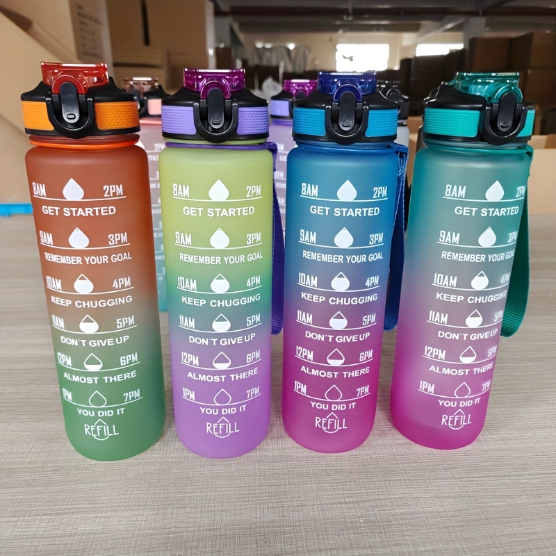  32 oz Water Bottles with Times to Drink and Straw, Motivational Water  Bottle with Time Marker, Leakproof, Drinking Sports Water Bottle for  Fitness, Gym & Outdoor. (Orange Green Ombre) : Sports