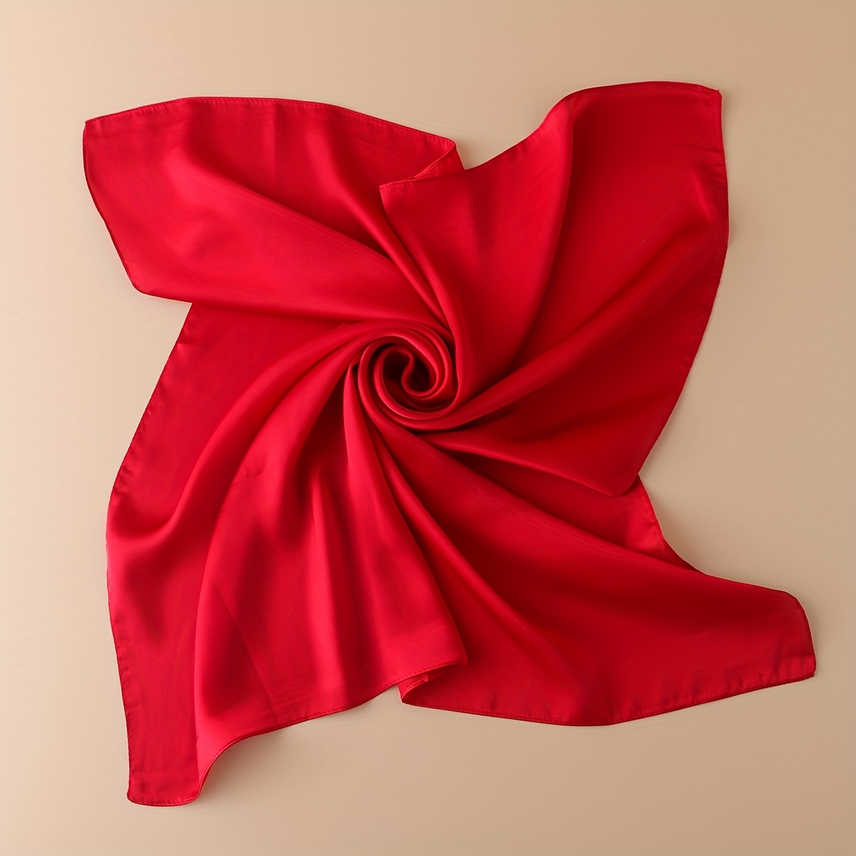 Plain red deals silk scarf