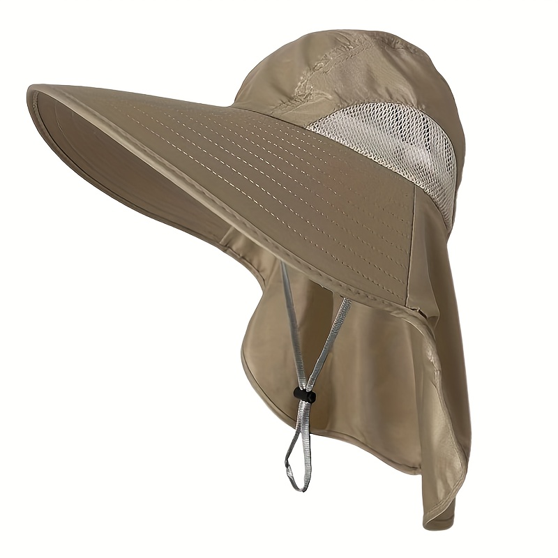 Wide Brim Fisherman Hat, With Neck Flap, UV Protection Sports Boonie Hat For Outdoor Hiking Fishing Camping