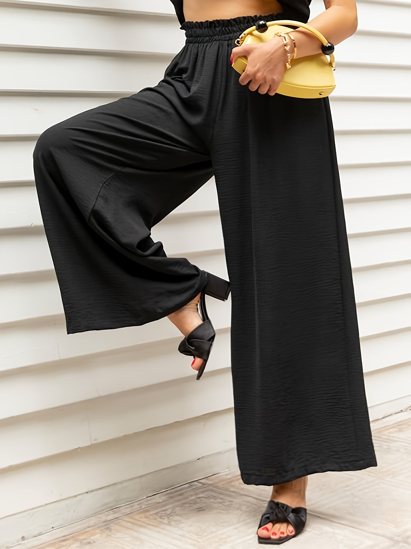 Women's Casual Palazzo High Waisted Flowy Wide Leg Pants Summer