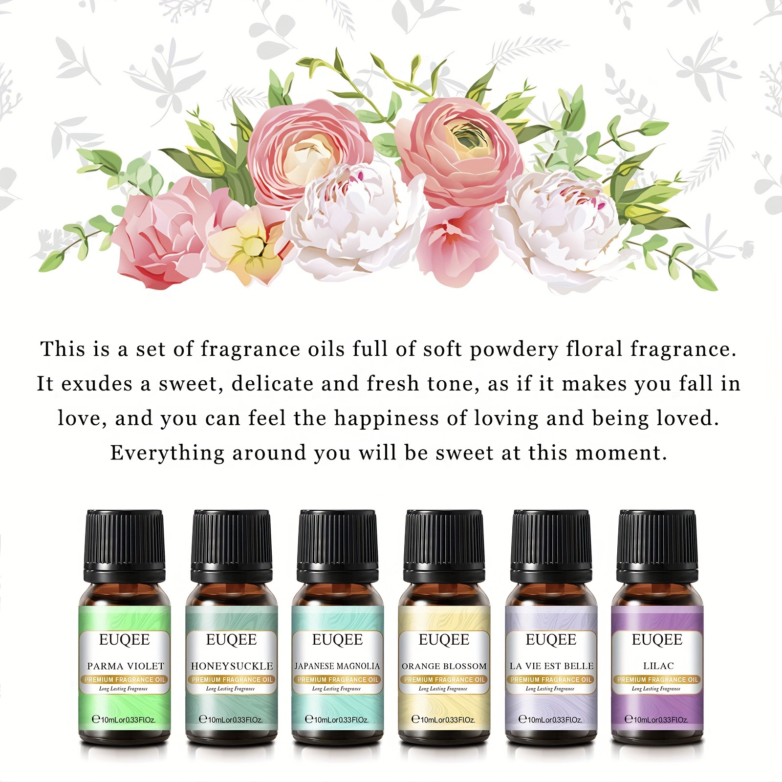 Floral Fragrance Oil Collection - Premium Grade Gift Set Oils for