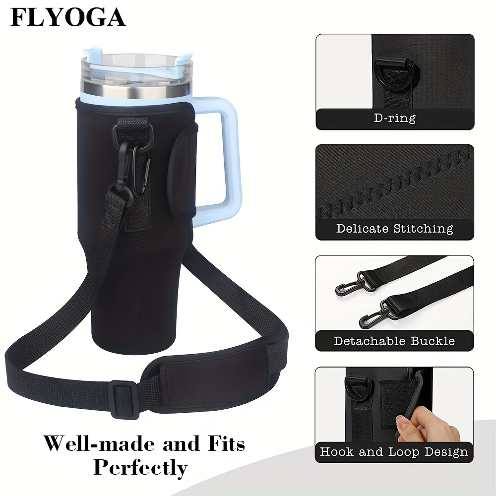 Water Bottle Holder With Strap Pouch And Handle, Fits Stanley