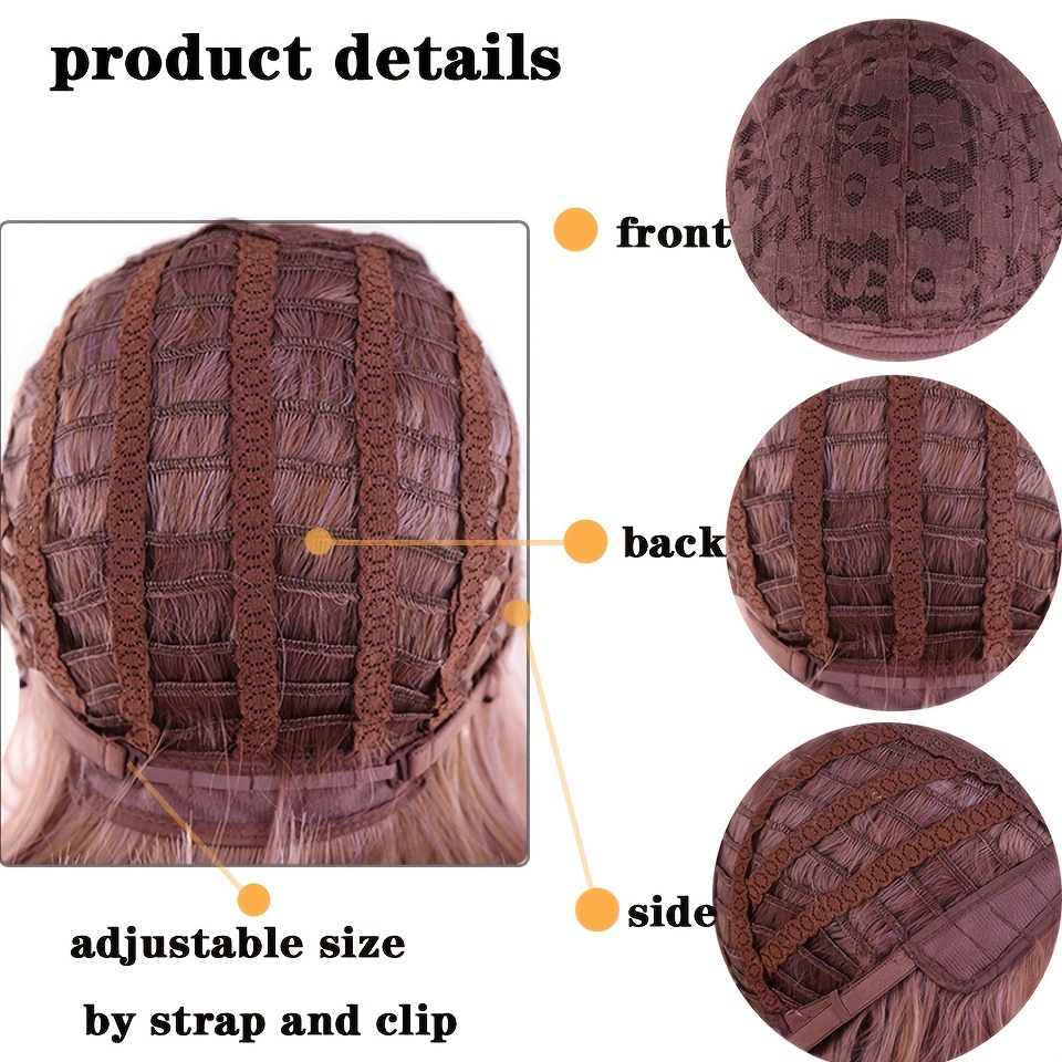 Short Bob Wavy Wig with Air Bangs Curly Shoulder Length Synthetic