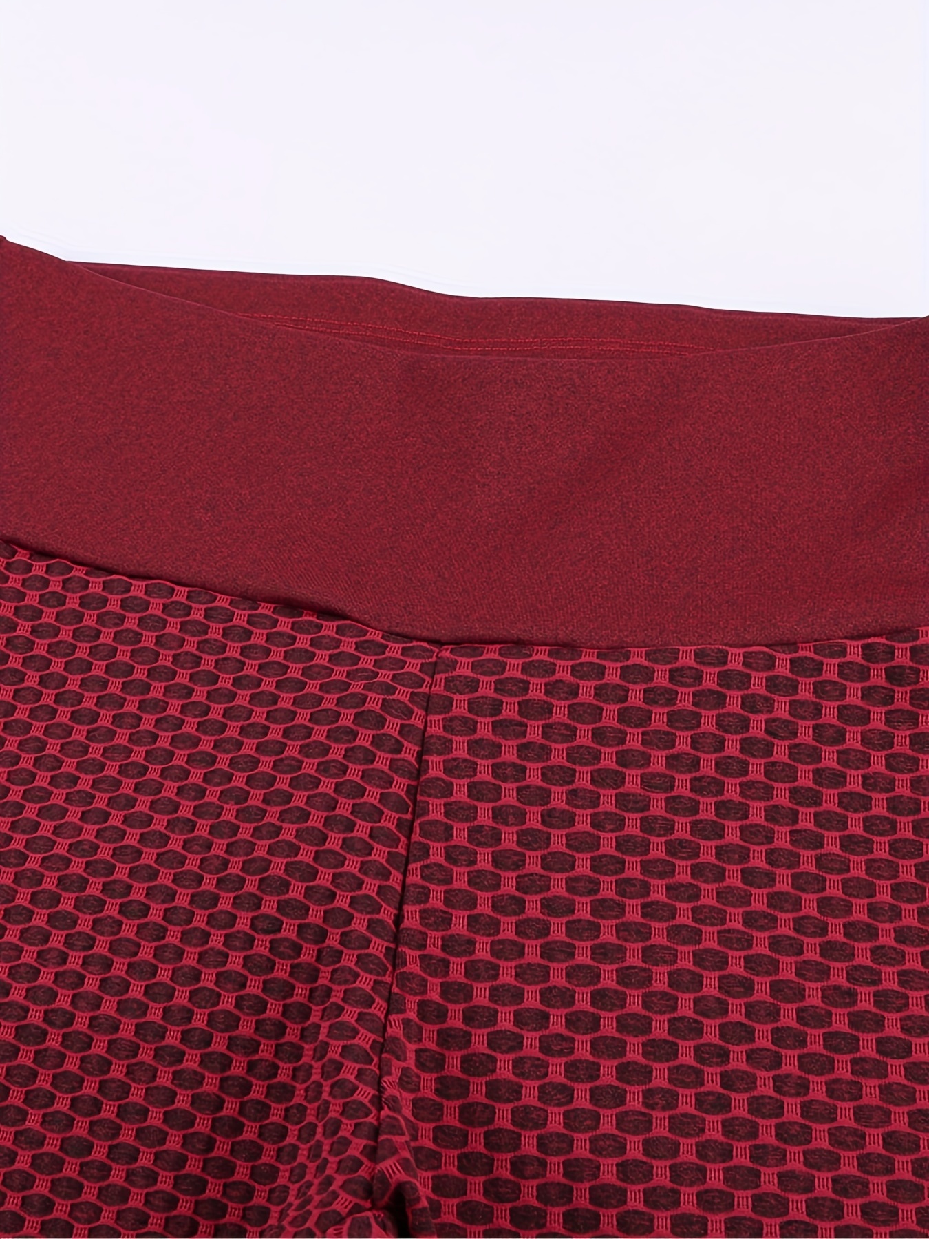 Red Houndstooth Plaid Yoga Leggings