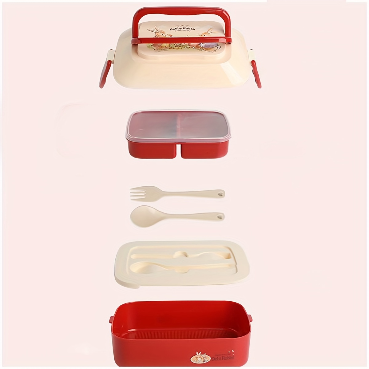 950ML Double Layer Portable Lunch Box Microwave Safe Leakproof Food Container
