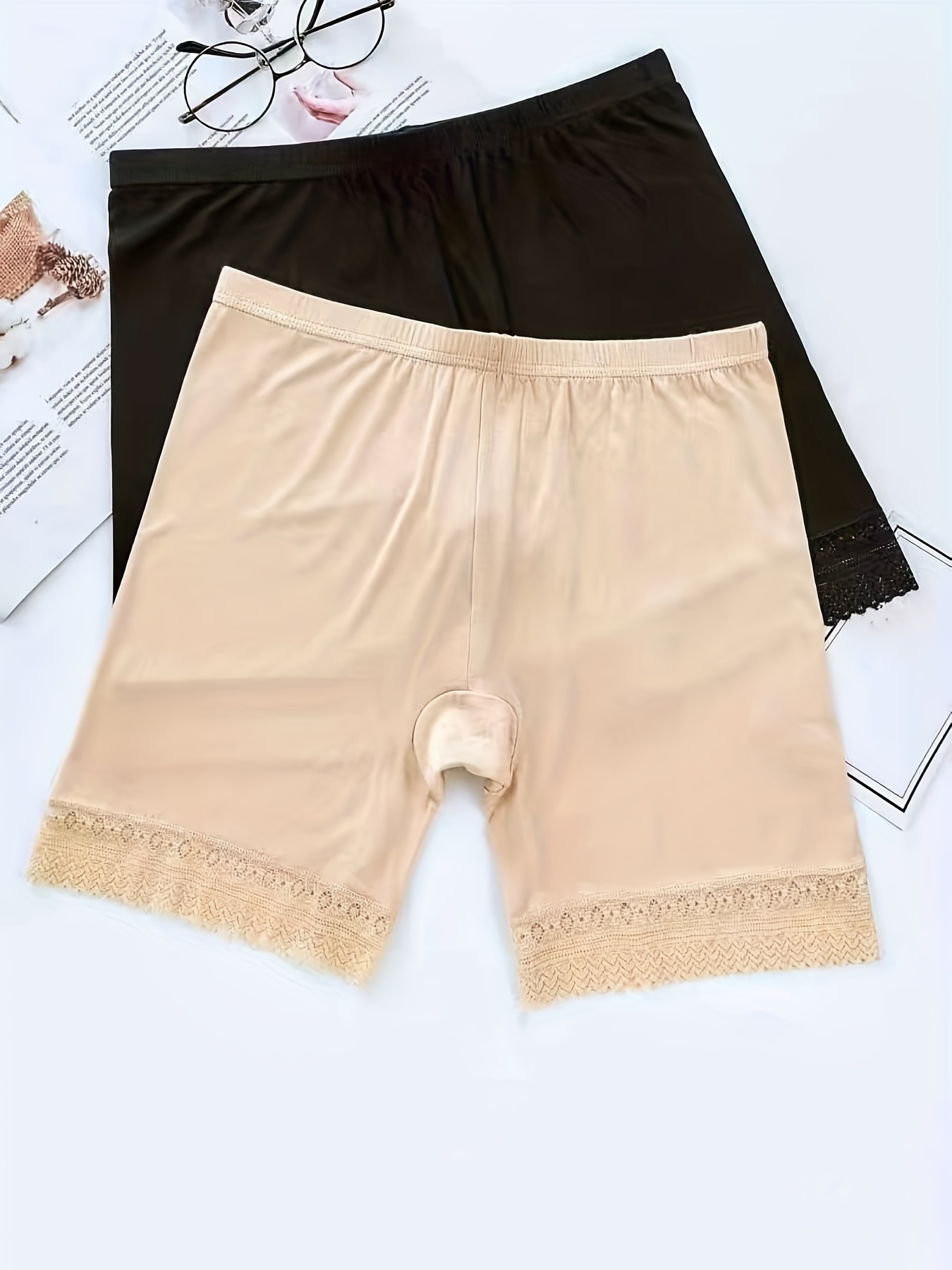 Contrast Lace Panties Soft Comfy Intimates Safety Shorts - Temu