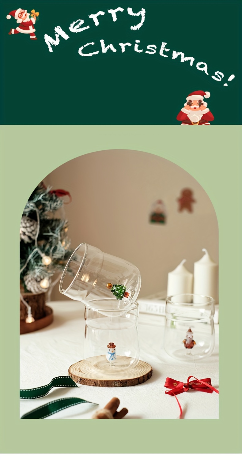 3d Christmas Glass Cup Christmas Inside Water Cup Iced - Temu Austria