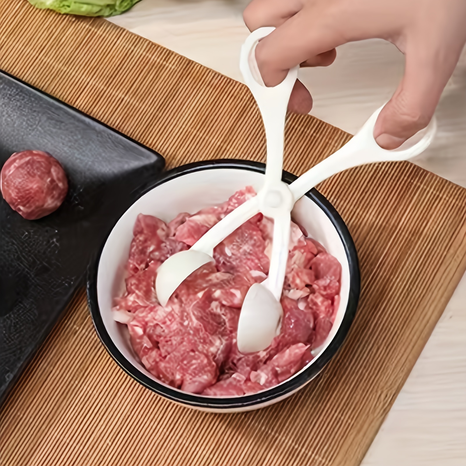 Meat Ballers Maker, Stainless Steel Rice Ball Making Tongs, Meatball Scoop,  Meatball Clip, None-stick Food Clip, Cookie Dough Scoop, Diy Fish Ball  Mold, Ice Cream Ball Makers, Kitchen Tools - Temu