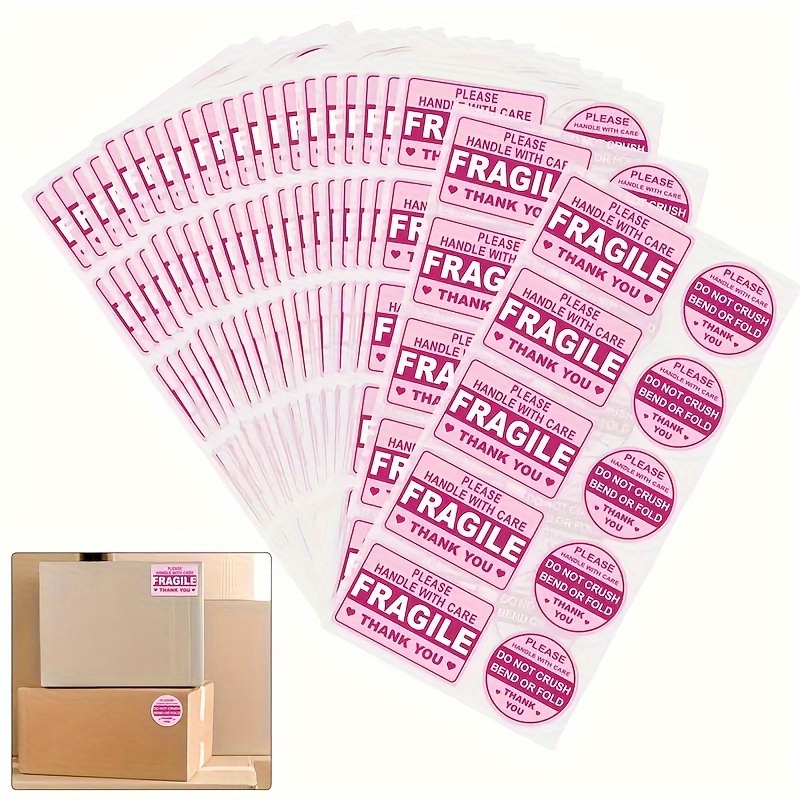 White Fragile Stickers Sign Shipping Mark Labels Handle with Care A4 Size -  China Outer Packaging, OEM Sticker