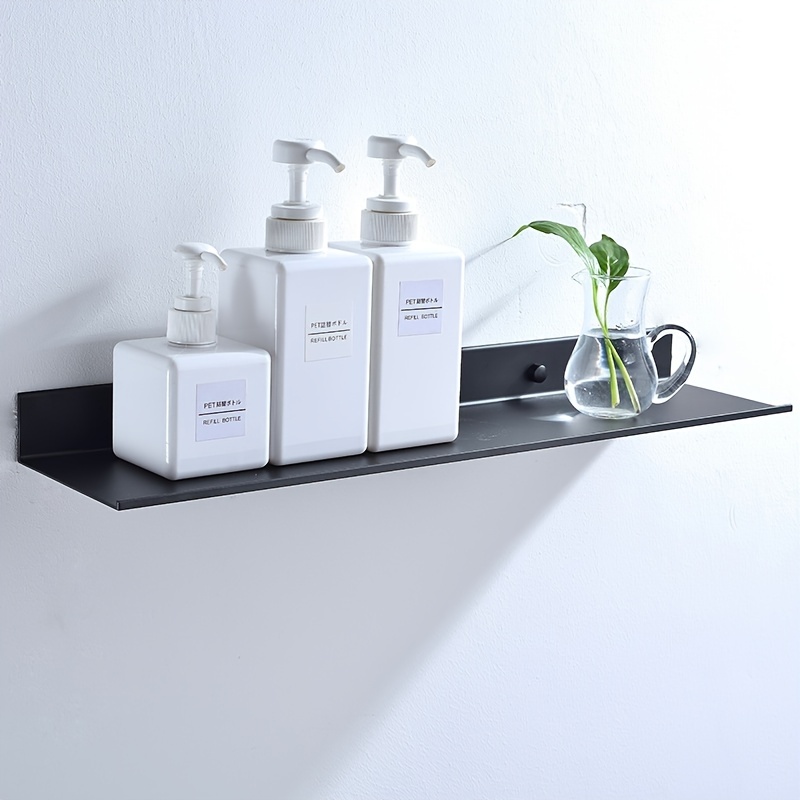 Punch Free Floating Shelves for Wall Storage Self-adhesive Rack 20-50cm  Kitchen Home Decor Bathroom Accessorie Modern Matt Black - AliExpress