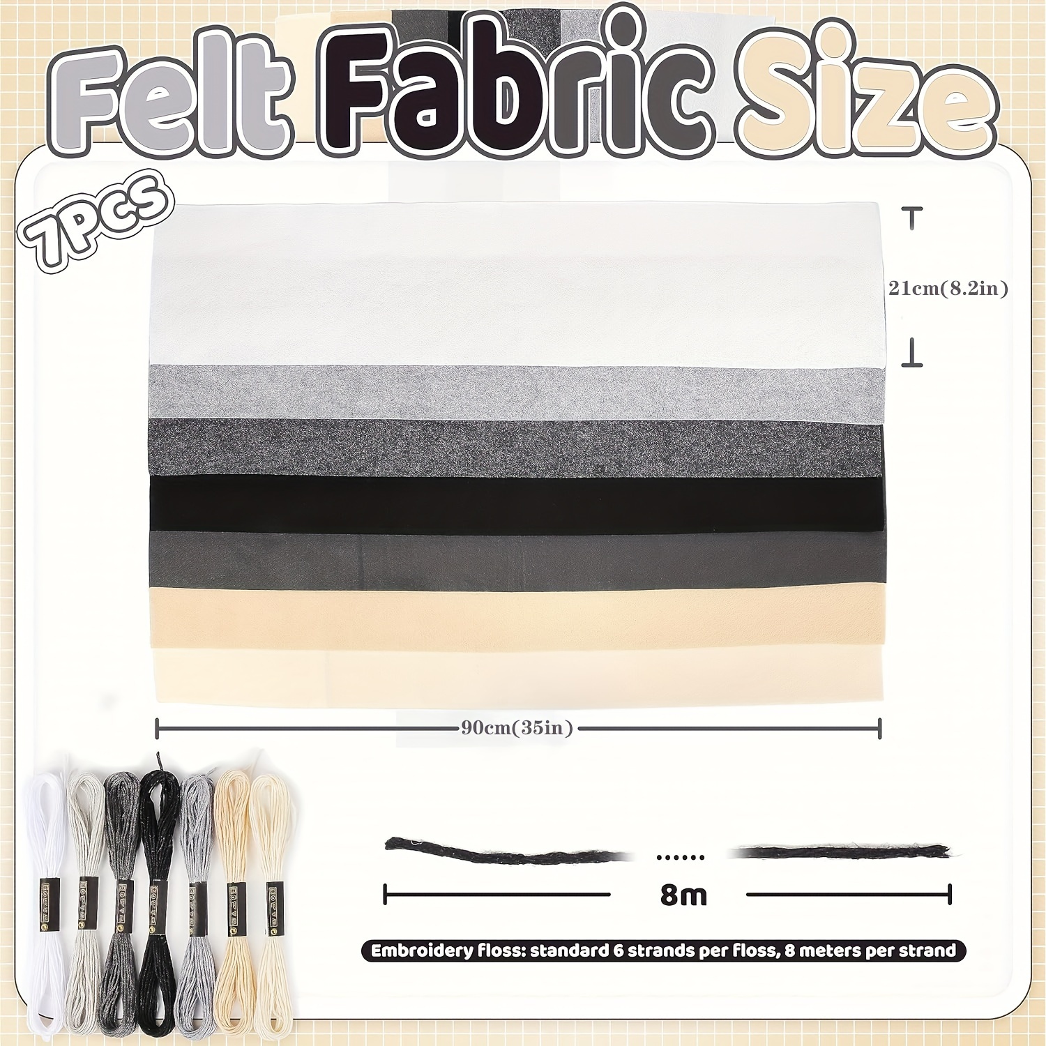 Black White Felt Fabric Sheets Soft Felt Sheets Assorted - Temu
