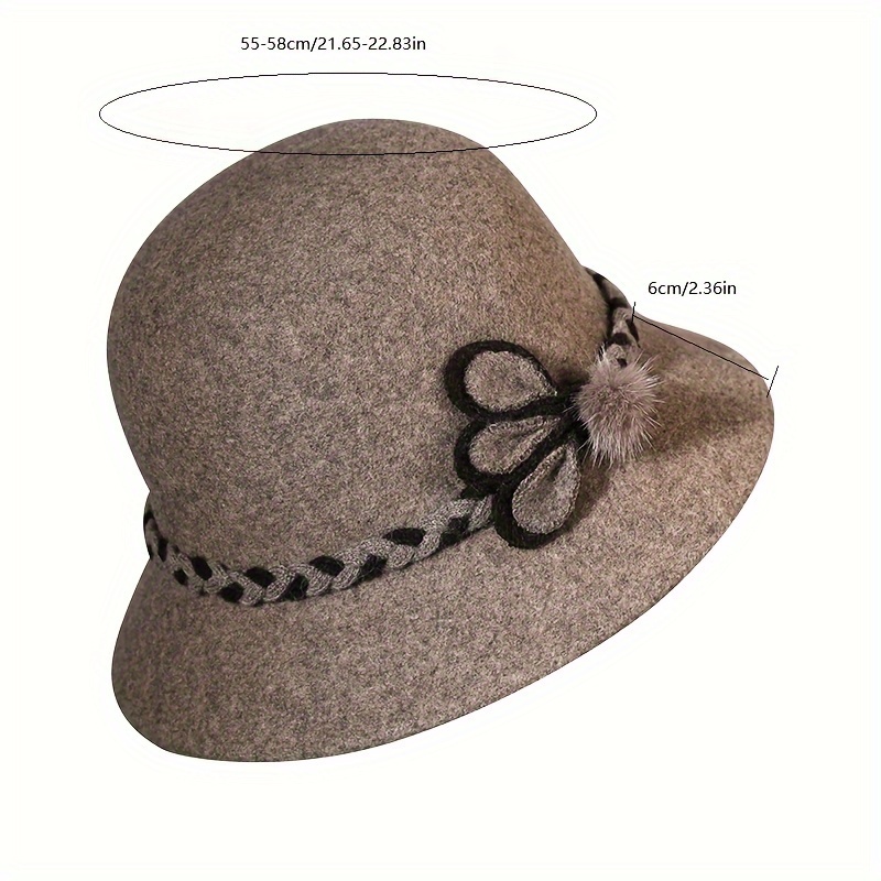 French Style Vintage Wide Brim Bucket Hat Straw For Women Perfect