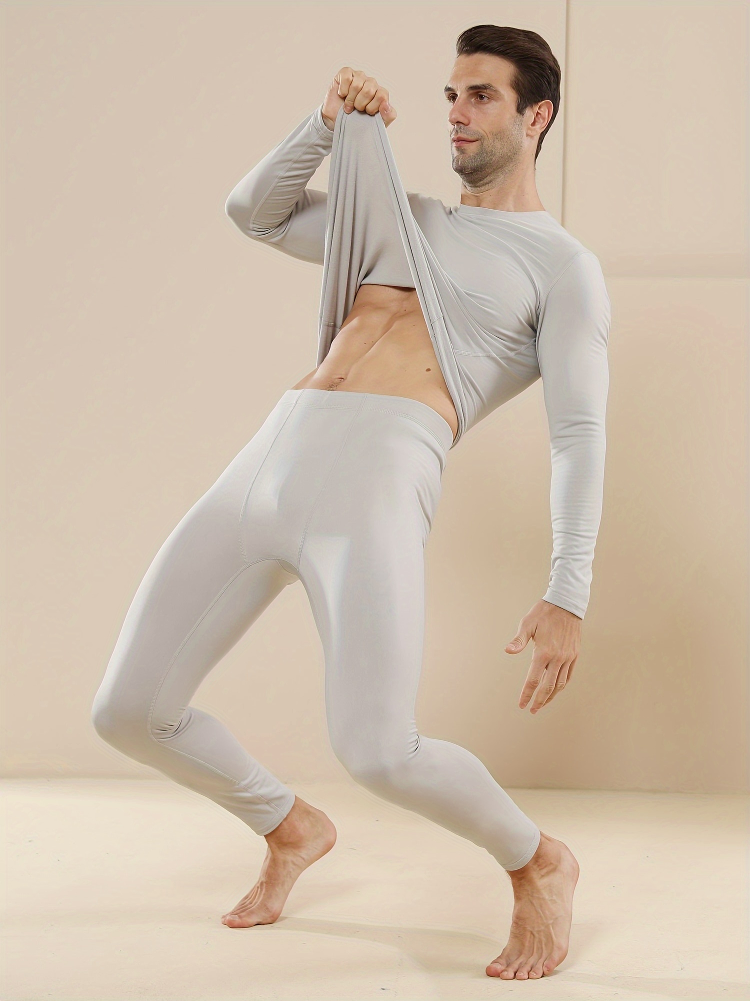 Men's Fleece Thermal Underwear Set Base Layer Sets Fall - Temu Canada