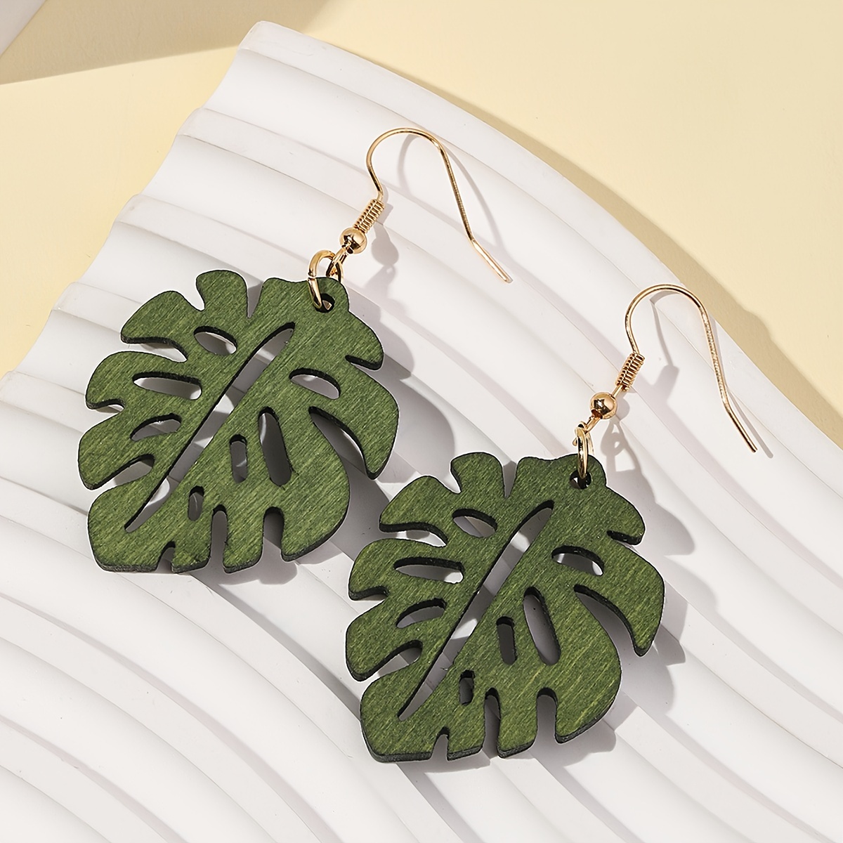 Wood Leaf Earrings - Retro Leaf Studs, Wood Suitable For Daily Wear, Versatile Ear, & Special Occasions