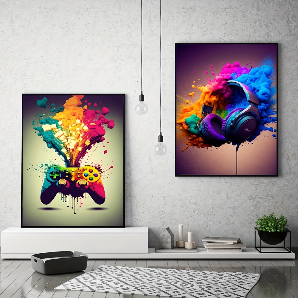 2pcs, Gamer Controller Cool Gaming Wall Poster, Home Decor, Canvas  Painting, For Living Room Porch Home Decoration 15.7*23.6in/40cm*60cm  Frameless