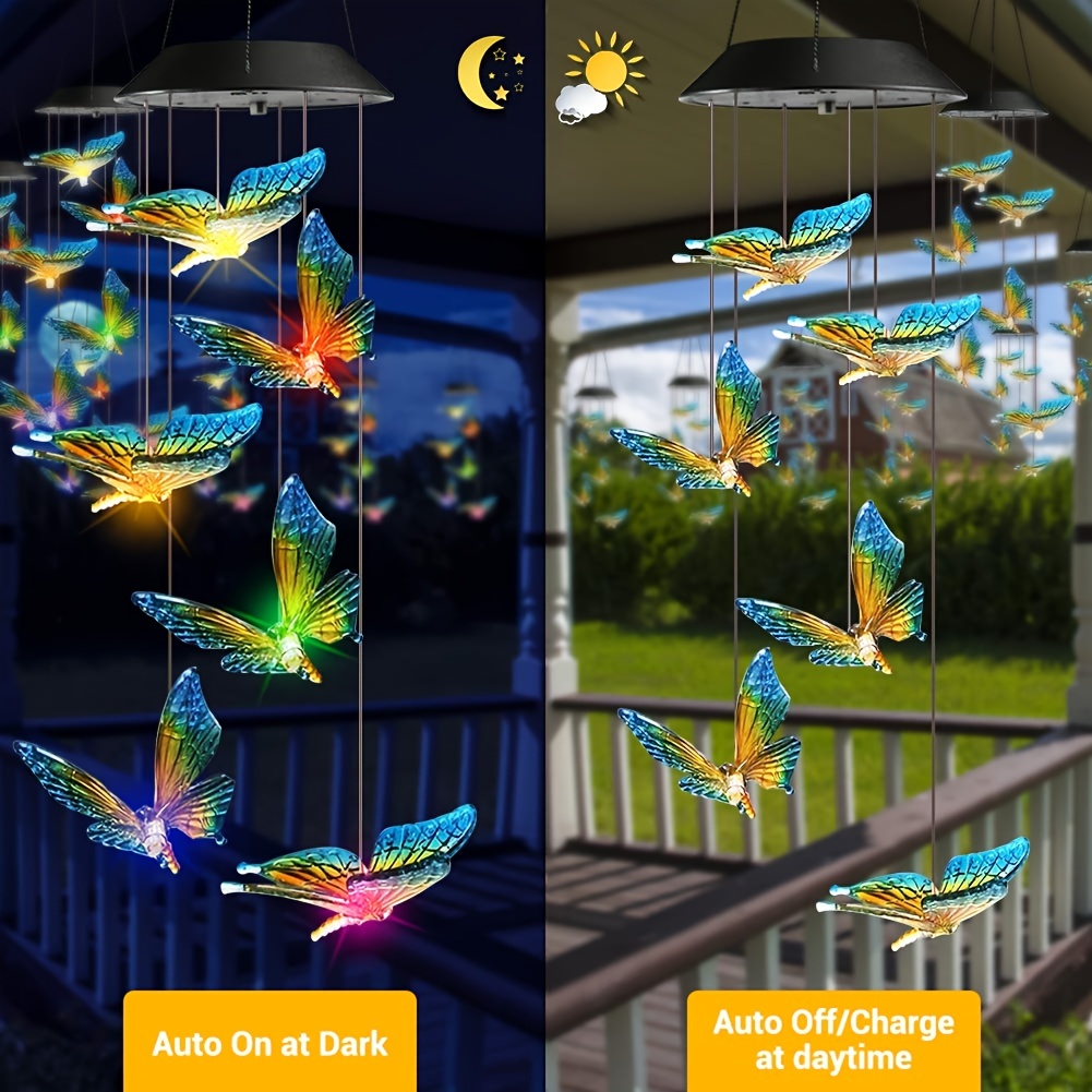 Brighten Outdoor Space Color changing Solar Wind Chime! - Temu Canada