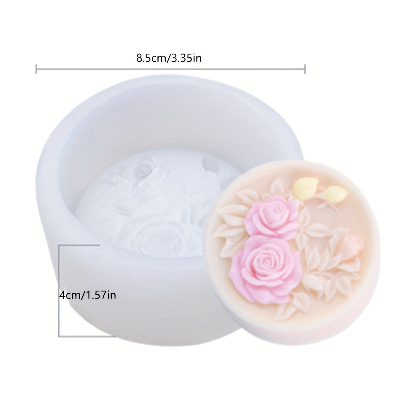 3d Round Rose Soap Silicone Mold Flowers Aromath Soap Crafts