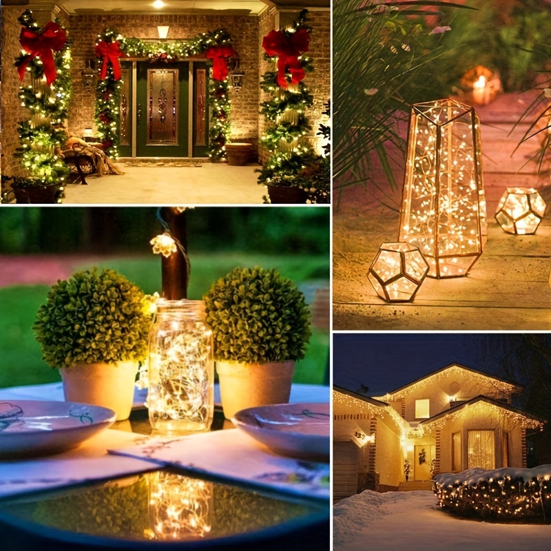 Luces de hadas con pilas, luces LED de cadena estrellada, alambre de cobre,  luces LED de cadena estrellada, Tira led,dormitorio, Navidad, fiestas,  decoración,1 paquete de mini 3AAA con pilas(Blanco cálido) 