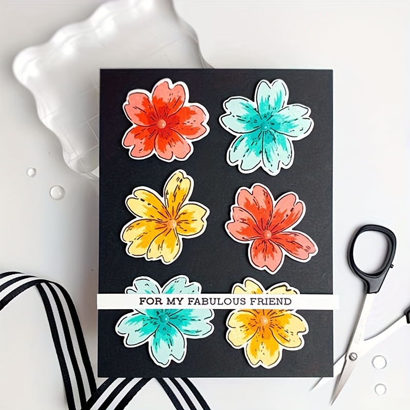 2023 New Flower Stamps Scrapbook Decoration Template Diy Greeting