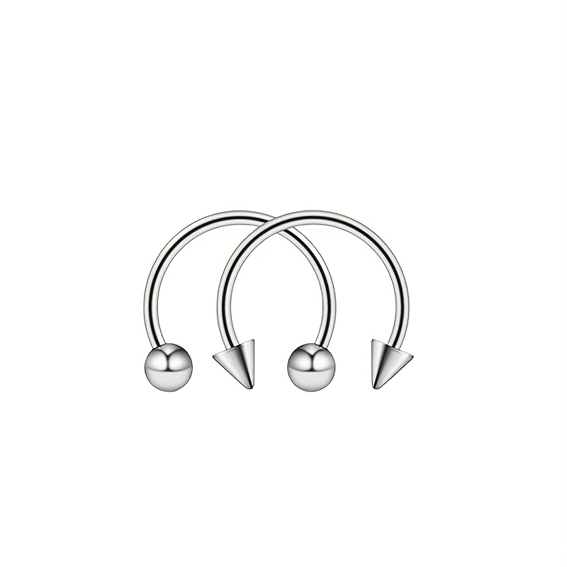 Horseshoe Stainless Steel Nose Ring, 2 Pcs Lip Stud Earrings