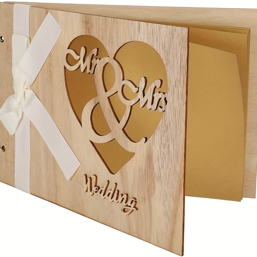 Wooden Guest Book Signs Wedding Romantic Marriage Guestbook - Temu