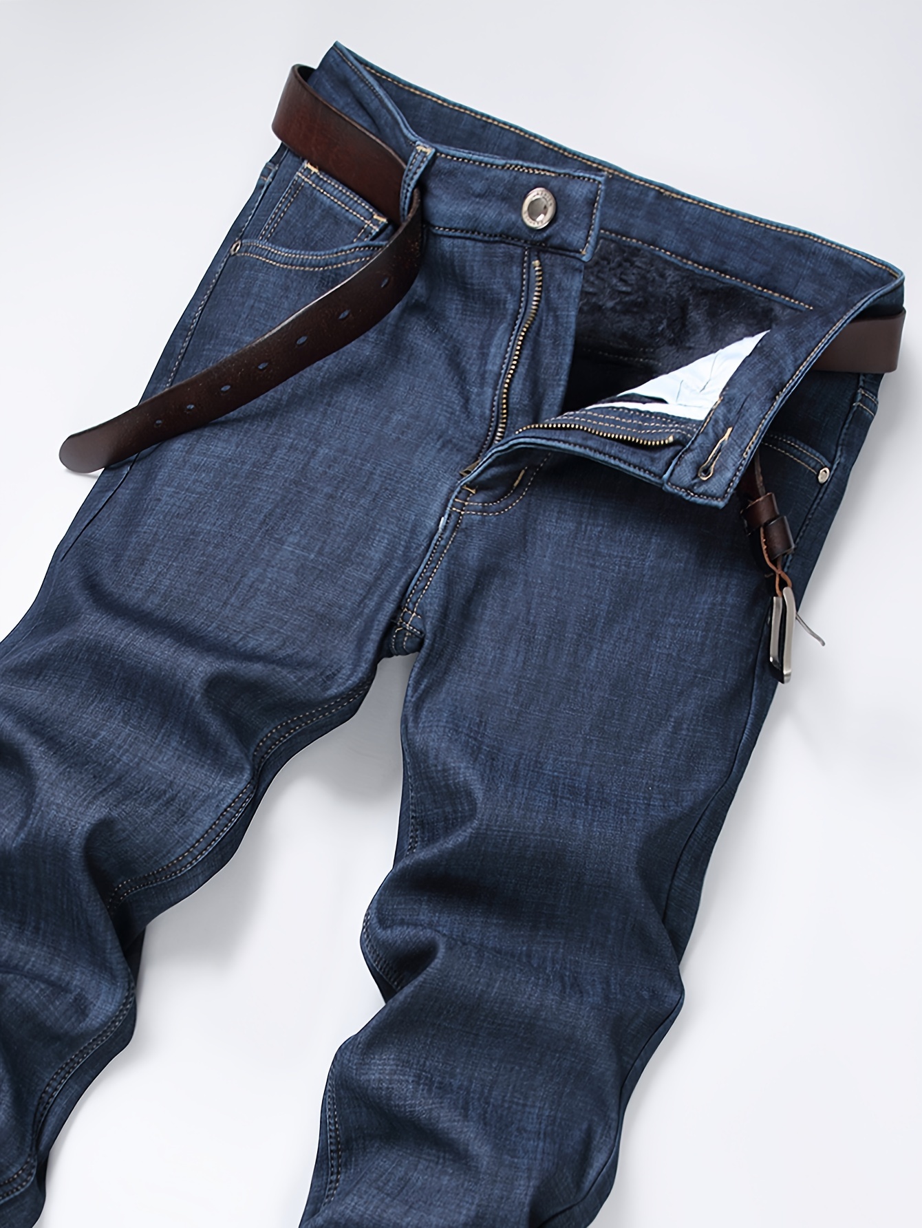 STRETCH WARM LINED DENIM PANTS