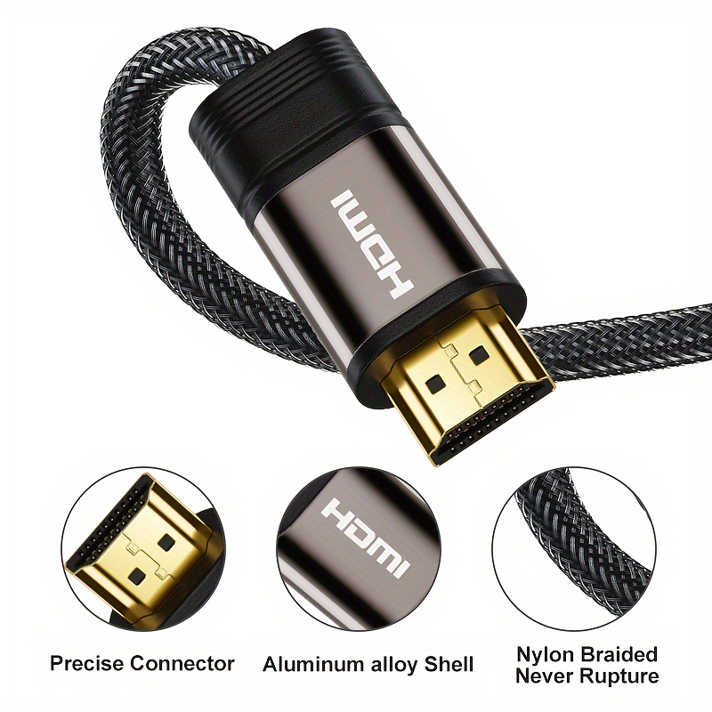 8K HDMI 2.1 Cable 2 FT, Real Certified 48Gbps Ultra High Speed HDMI Cable,  Ultra HD Braided Cord, Supports 8K@60Hz 4K@120Hz, eARC, HDR, HDCP 2.3, for