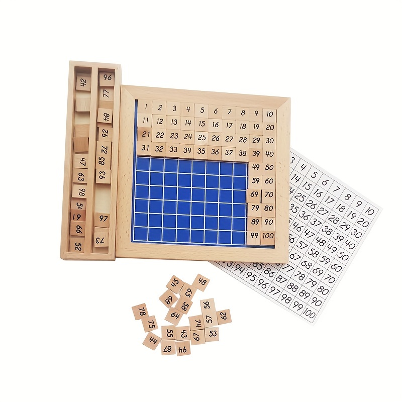 Wooden Math Number Tiles Educational Toy