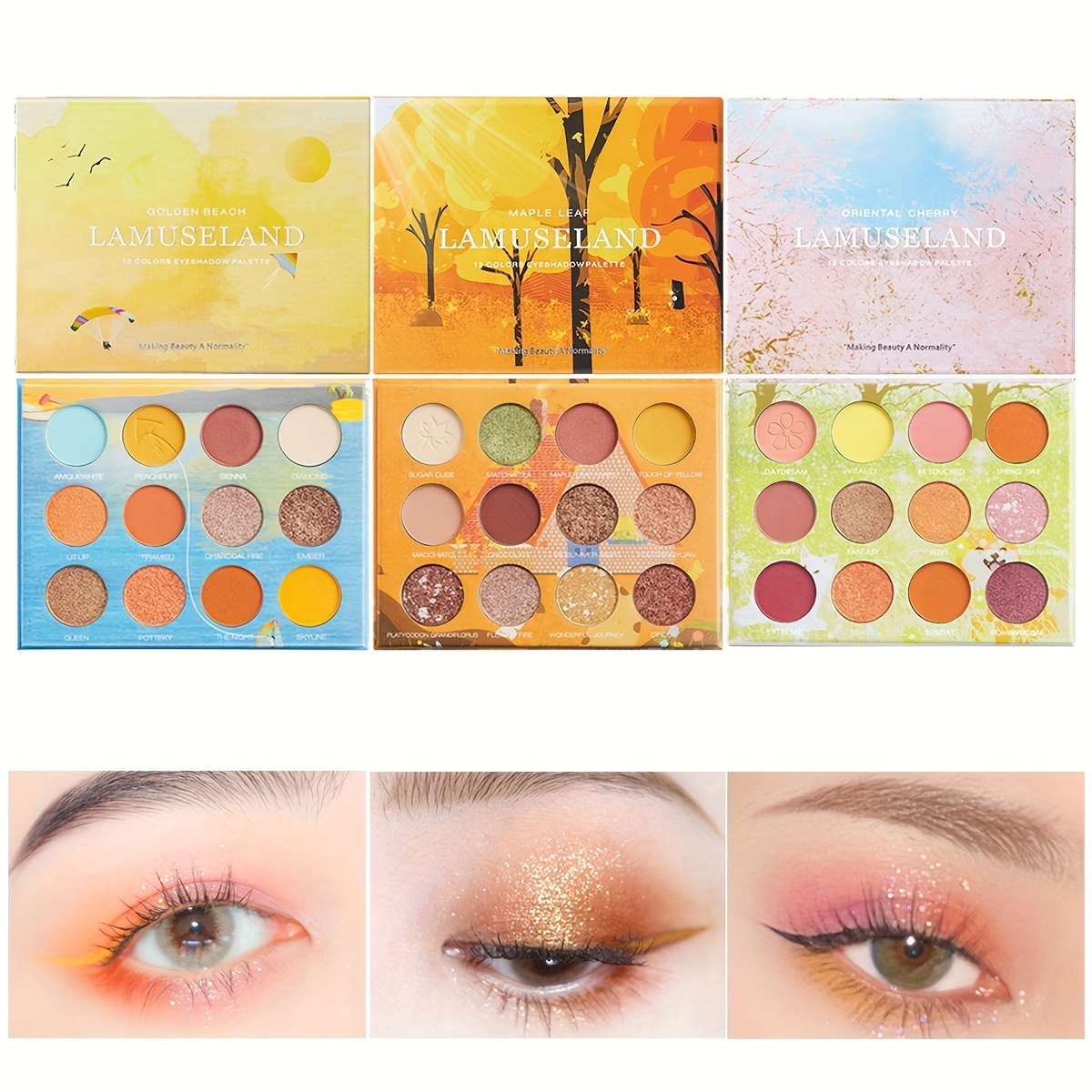 11Colors Cute Bear Eyeshadow Palette Pearly Matte Glitter Earth Color Eye  Shadow Long-lasting Shimmer Pigmented