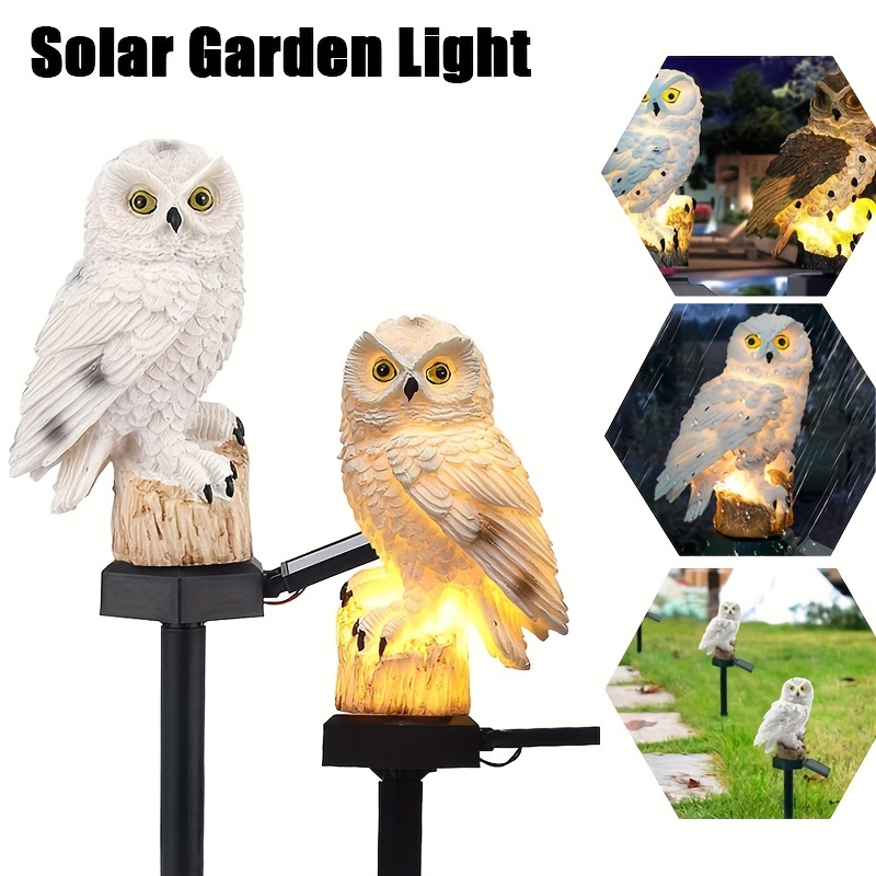 Lampe solaire LED de jardin en forme de hibou - Étanche