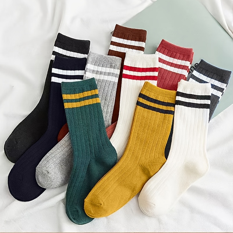 Men's High Stretchy Crew Socks Comfortable Breathable for Autumn and Winter